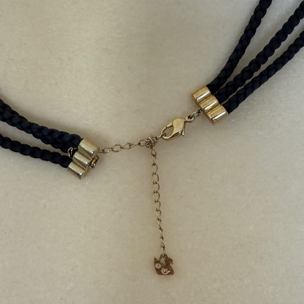 Swarovski Crystal Pendant on black rope Necklace - Picture 5 of 5